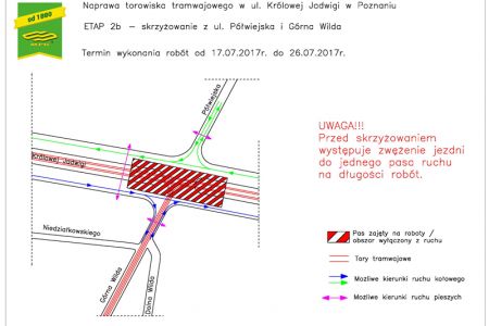 Kolejny etap przebudowy torowiska na ul. Królowej Jadwigi