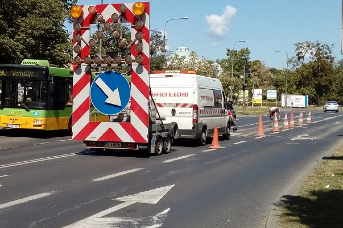 Poniedziałkowe prace drogowe na poznańskich ulicach