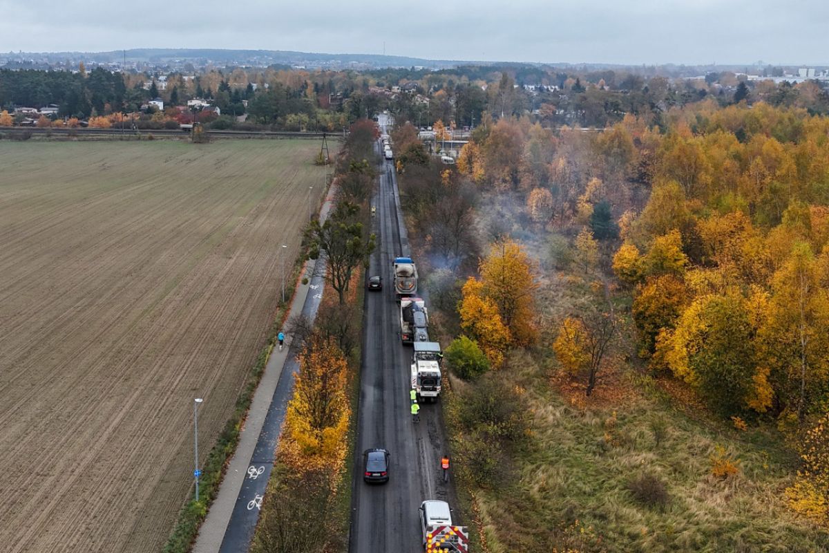 Ulica Biskupińska z lotu ptaka