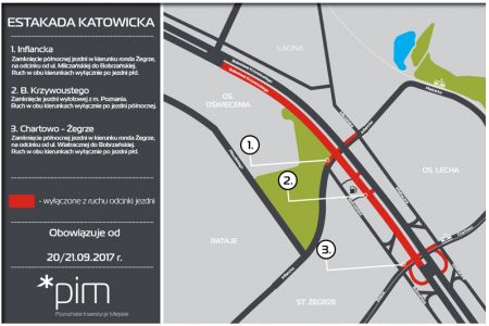 Kolejny etap przebudowy estakady katowickiej. Zmiany w organizacji ruchu