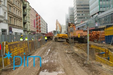 Święty Marcin - przebudowa kolizji sieci podziemnych. Zmiany w ruchu pieszych