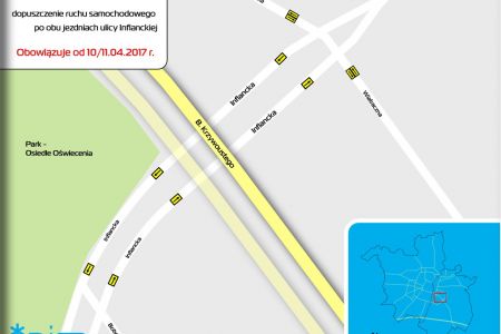 Estakada Katowicka - przywrócenie ruchu po obu jezdniach ul. Inflanckiej