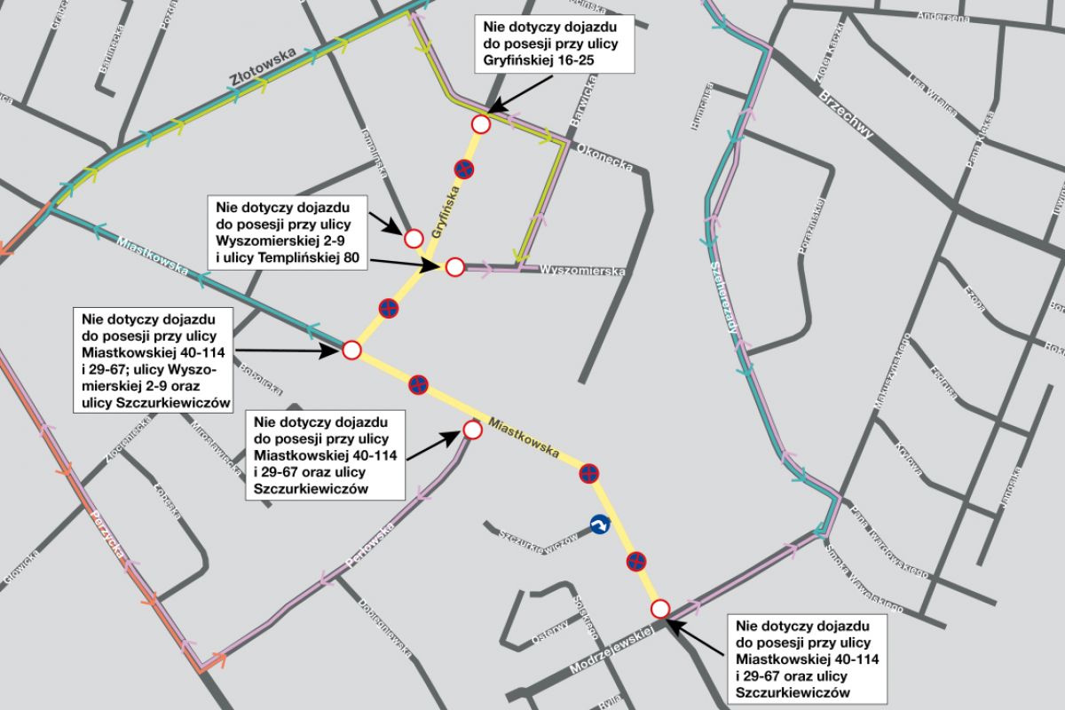 Wyłączenie z ruchu odcinków ul. Wyszomierskiej i Gryfińskiej