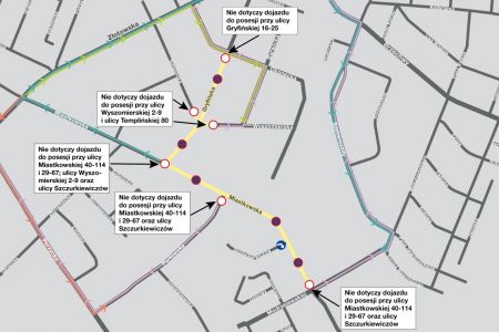 [AKTUALIZACJA] Wyłączenie z ruchu odcinków ul. Wyszomierskiej i Gryfińskiej