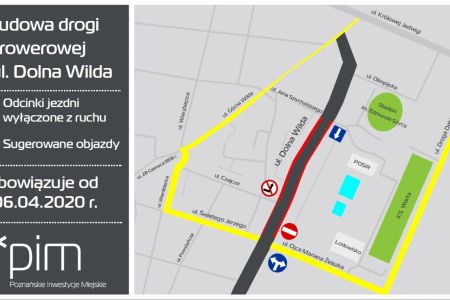 Rusza budowa drogi rowerowej wzdłuż ul. Dolna Wilda, zmiany w organizacji ruchu