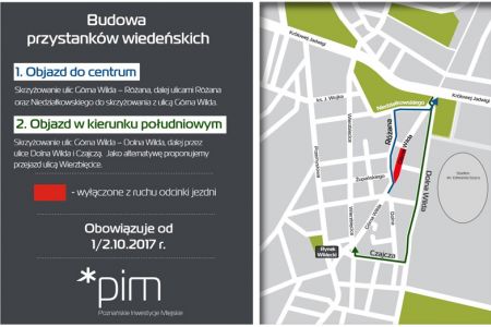 Budowa przystanków wiedeńskich na Wildzie. Tymczasowa organizacja ruchu