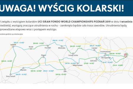 W niedzielę zawody kolarskie i zmiany w organizacji ruchu