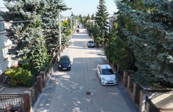 Nowa nawierzchnia w rejonie skrzyżowania z ul. Bukowską - widok z drona