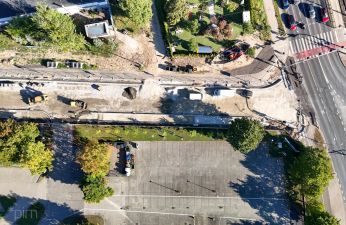 Prace budowlane w rejonie skrzyżowania ul. Jana Pawła II i Berdychowo. fot. PIM