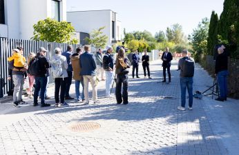 Briefing prasowy poświęcony nawierzchniom ażurowym. fot. Bartosz Jankowski / ZDM