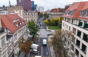 Skrzyżowanie ul. Taylora i Kościuszki widziane z perspektywy lotu ptaka. fot. PIM