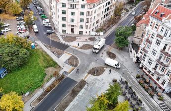 Skrzyżowanie ul. Taylora i Kościuszki widziane z perspektywy lotu ptaka. fot. PIM