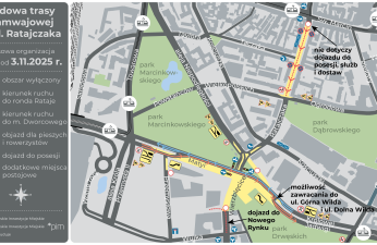 Schemat czasowej organizacji ruchu od 3 listopada 2025