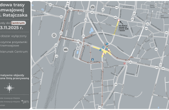 Objazdy do Centrum od 3 listopada 2025 r.