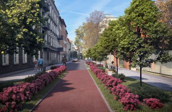 Poglądowa wizualizacja jak będzie wyglądała ul. Wawrzyniaka po przebudowie