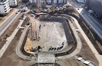 Postępuje budowa zbiornika retencyjnego na Łacinie. fot. PIM