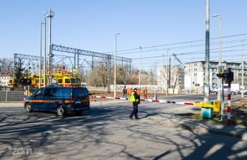 Z powodu awarii przejazd jest zamknięty. fot. Bartosz Jankowski / ZDM