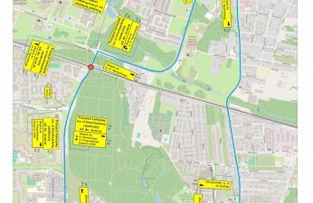 Schemat tymczasowej organizacji ruchu pojazdów.