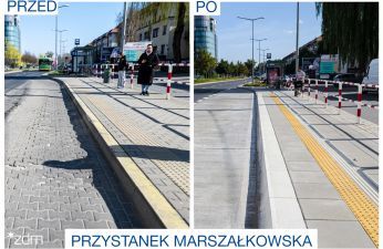 Przystanek Marszałkowska po metamorfozie. fot. Bartosz Jankowski / ZDM