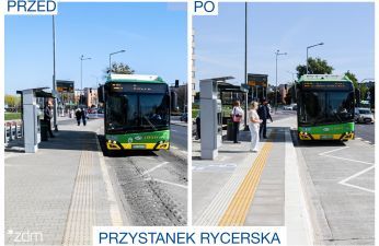 Przystanek Rycerska po metamorfozie. fot. Bartosz Jankowski / ZDM