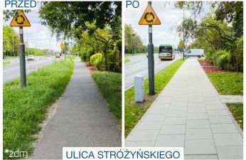 Metamorfoza ul. Stróżyńskiego w rejonie ul. Wilanowskiej. fot. Bartosz Jankowski / ZDM