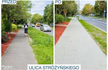 Metamorfoza ul. Stróżyńskiego w rejonie ul. Wilanowskiej. fot. Bartosz Jankowski / ZDM