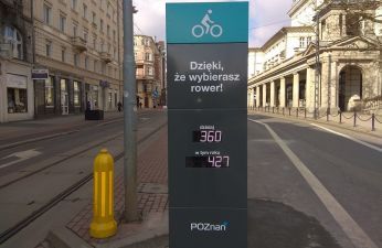 Licznik rowerowy na placu Wolności