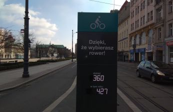 Licznik rowerowy na placu Wolności
