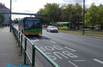 Autobusy mogą jeździć pasem, który służy także do skrętu