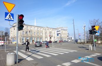 Skrzyżowanie ul. Głogowskiej i Zachodniej - sygnalizacja na wschodnim wlocie