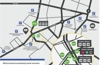 Mapa dojazdów komunikacją publiczną