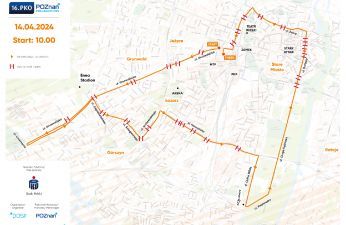 Mapa trasy 16. półmaratonu ze śluzami