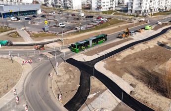 Prace budowlane w rejonie ronda przy ul. Koszalińskiej. fot. PIM