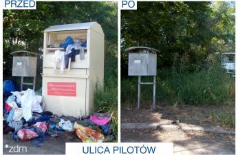 Nielegalny kontener zniknął z ulicy Pilotów.