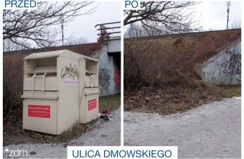 Nielegalny kontener zniknął z ulicy Dmowskiego.