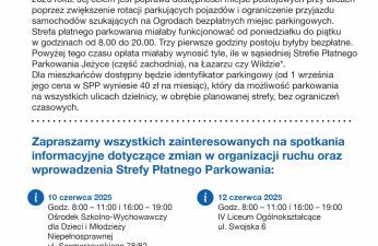 Rewers ulotki przygotowanej dla mieszkańców osiedla Ogrody.
