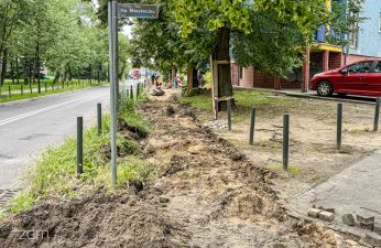 Trwa remont chodnika na ulicy Świętego Rocha. fot. Bartosz Szczepaniak / ZDM
