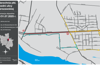 Planowane objazdy ze względu na prace na ul. Warszawskiej.