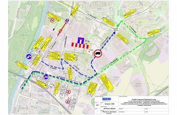 Schemat organizacji ruchu dla kierowców jadących ze Starołęki w kierunku centrum