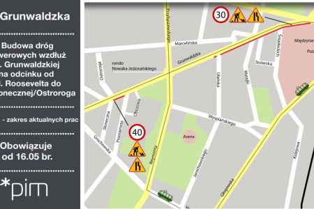 Kolejny etap budowy dróg rowerowych wzdłuż ul. Grunwaldzkiej