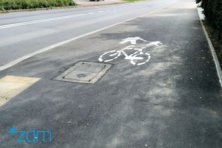 Ulica Brzechwy z nowym ciągiem pieszo-rowerowym