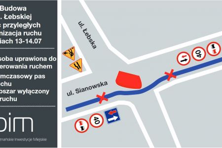 Budowa ul. Łebskiej: zmiany w organizacji ruchu