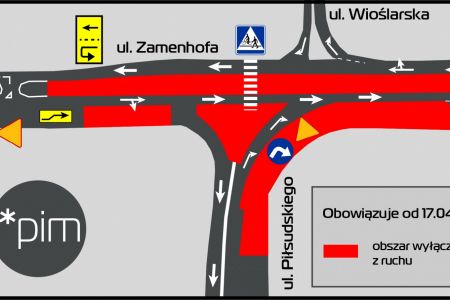 Przebudowa ronda Rataje – zmiany w rejonie ul. Zamenhofa