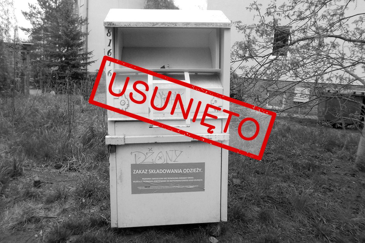 Pojemnik na odzież - T. Boya-Żeleńskiego - USUNIĘTO Pojemnik na odzież - T. Boya-Żeleńskiego - USUNIĘTO