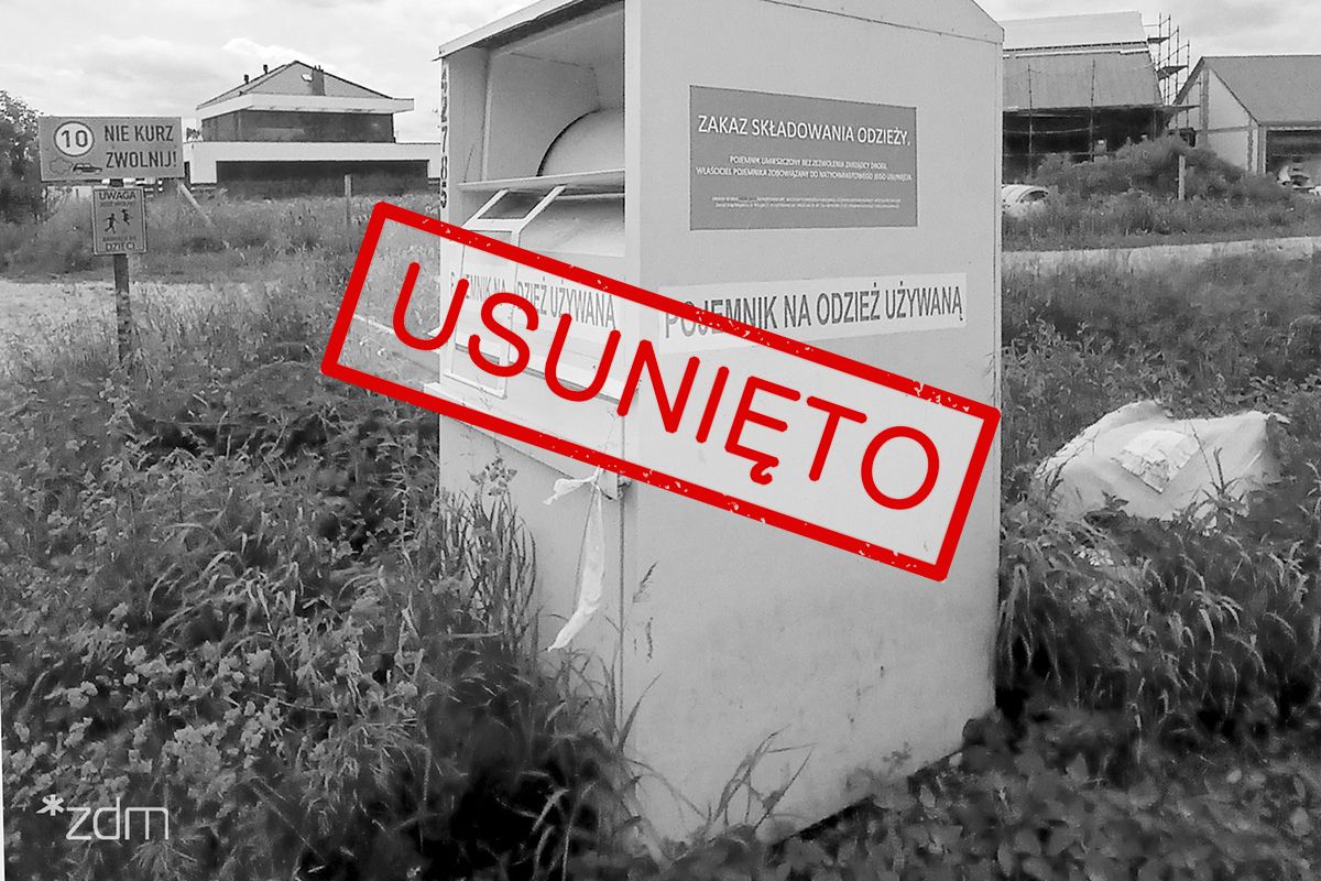 Pojemnik na odzież - ul. Gościnna 37 - USUNIĘTO