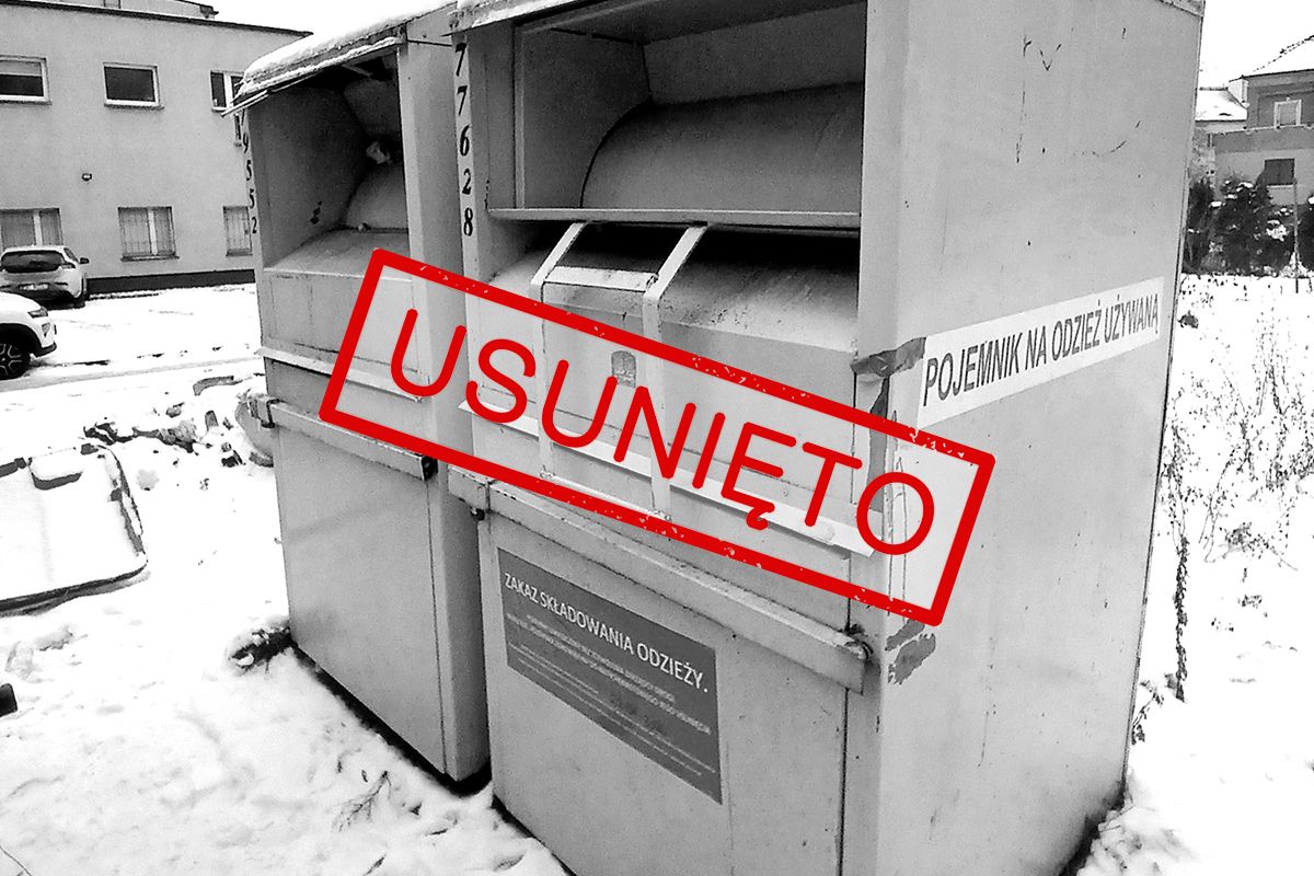 Dwa pojemniki na odzież – ul. Husarska - USUNIĘTO