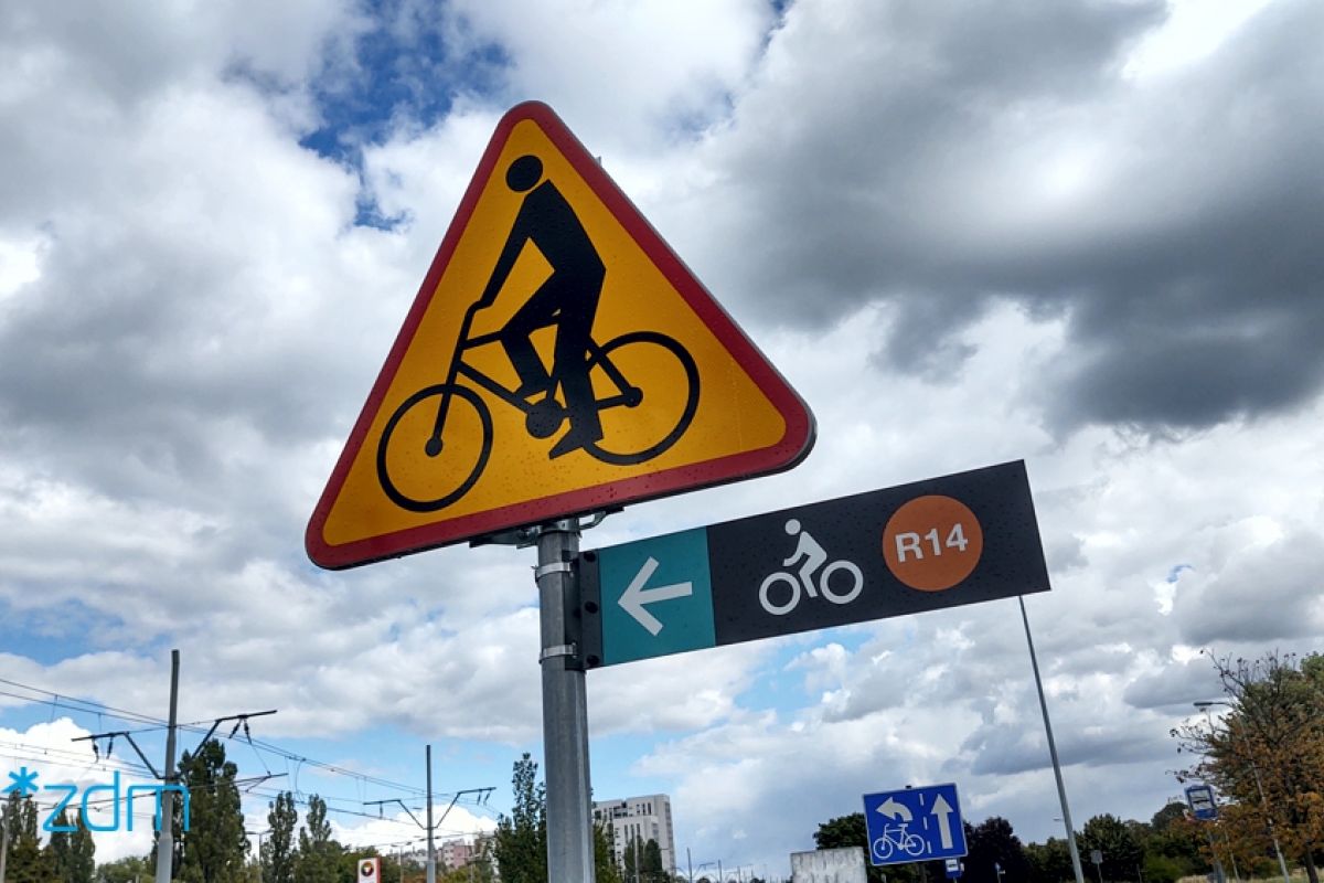 Oznakowanie rowerowe na ul. Warszawskiej